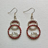 Red/Silver Delta Earrings
