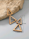 Double Triangle Wood Drop Earrings
